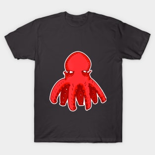 red octopus cartoon style funny illustration T-Shirt